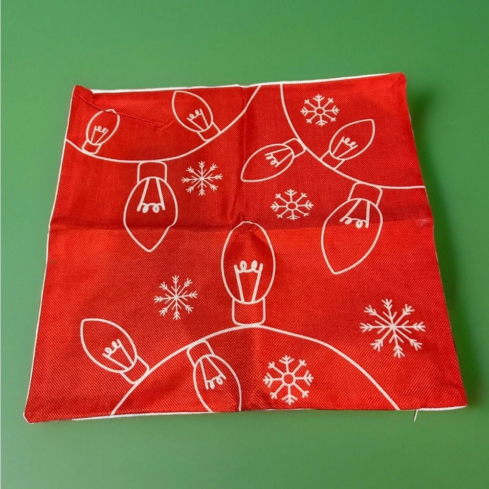 Christmas Throw Pillow Covers 18 x 18 Set of 4 Decorations Ornaments Holiday